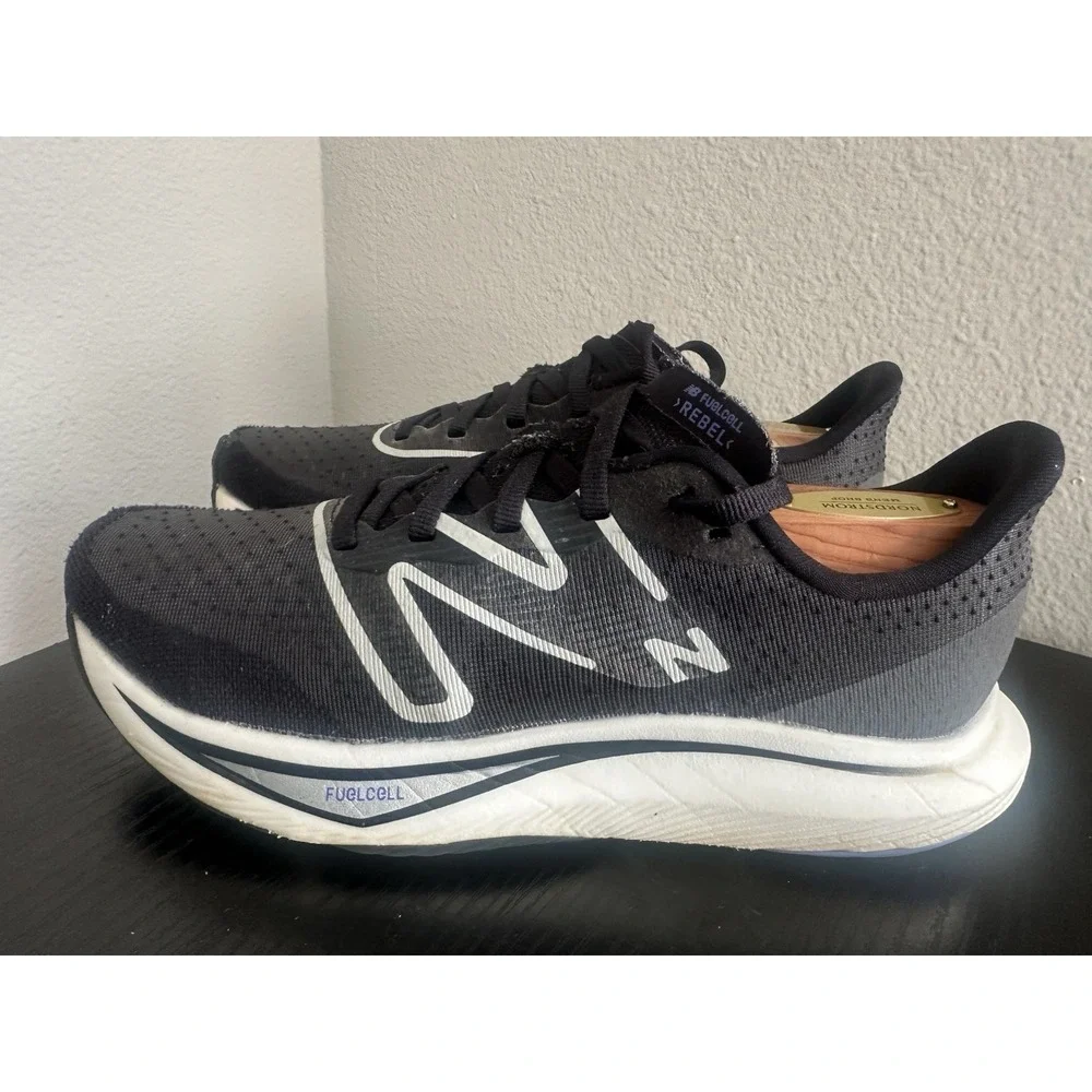 New Balance Womens Fuelcell Rebel V3 Black White Running‎ Shoes Sneakers Sz 7